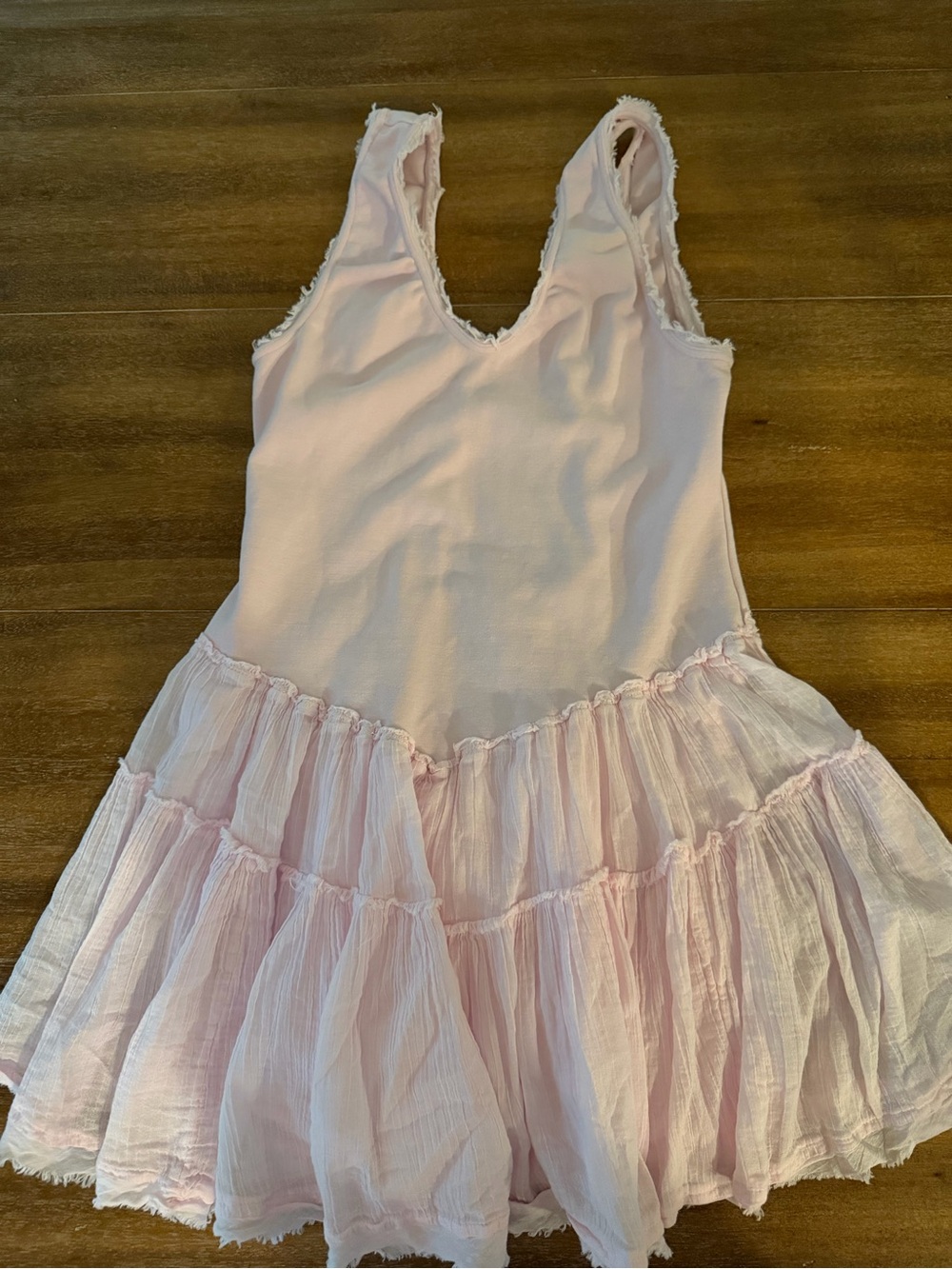 Free People Light Pink Tiered Ruffle Sundress